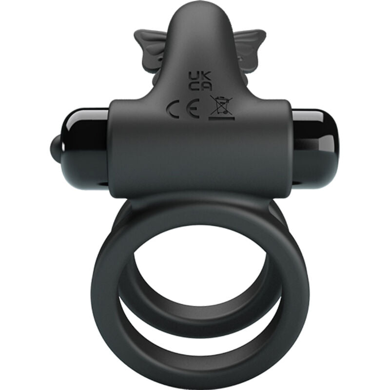 PRETTY LOVE - DOUBLE VIBRATING RING WITH STIMULATOR BLACK