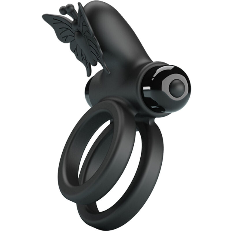 PRETTY LOVE - DOUBLE VIBRATING RING WITH STIMULATOR BLACK