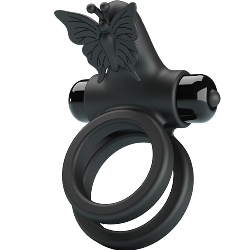 PRETTY LOVE - DOUBLE VIBRATING RING WITH STIMULATOR BLACK