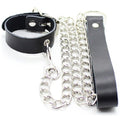 OHMAMA FETISH - LEATHER PENIS NECKLACE AND BRACELET WITH METAL CHAIN