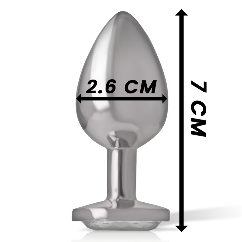 INTENSE - ALUMINIUM METAL ANAL PLUG WHITE HEART SIZE S