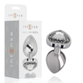 INTENSE - ALUMINUM METAL ANAL PLUG WHITE HEART SIZE L