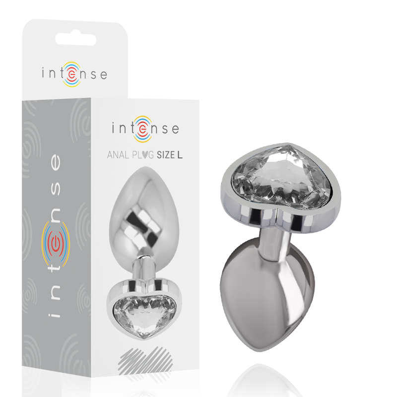 INTENSE - ALUMINUM METAL ANAL PLUG WHITE HEART SIZE L