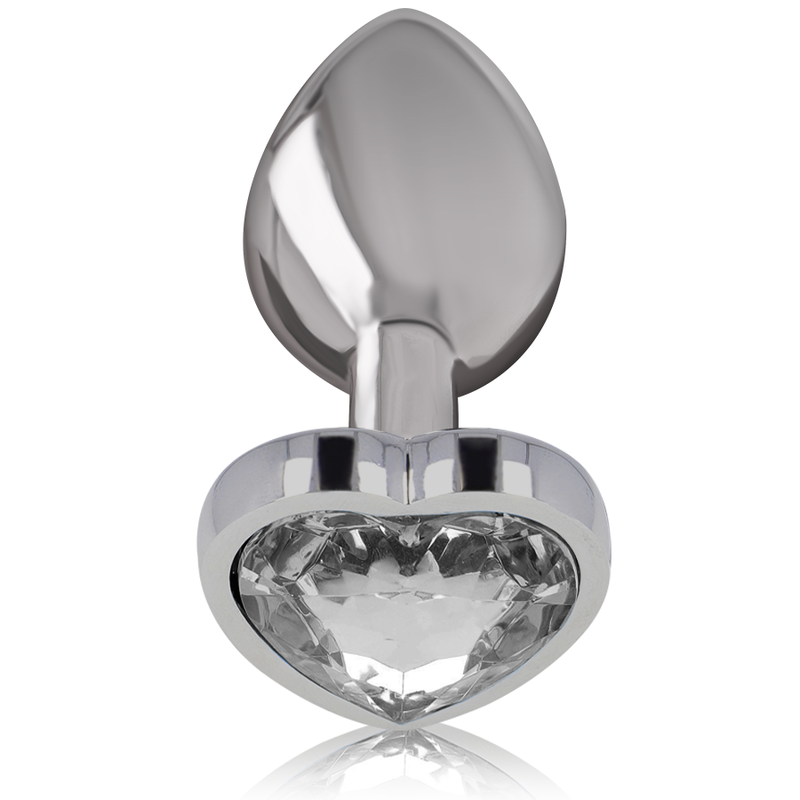 INTENSE - ALUMINUM METAL ANAL PLUG WHITE HEART SIZE L