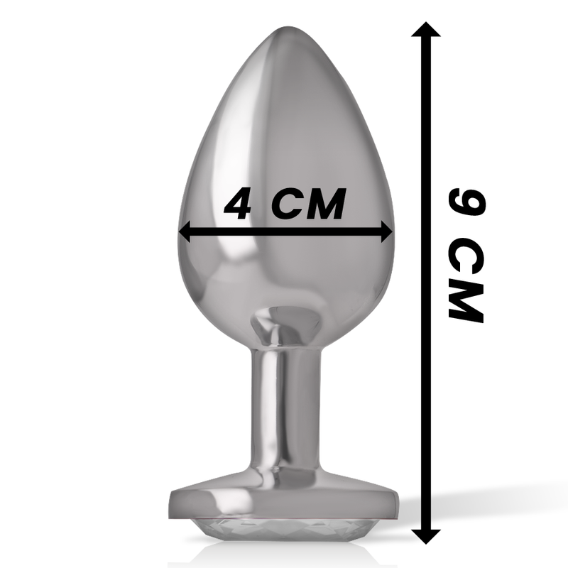 INTENSE - ALUMINUM METAL ANAL PLUG WHITE HEART SIZE L