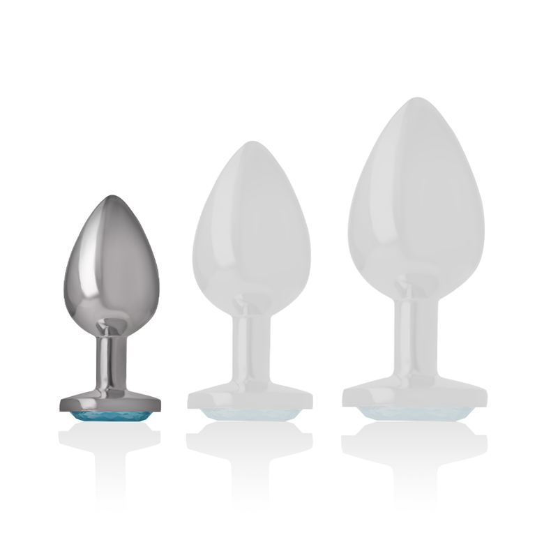 INTENSE - ALUMINIUM METAL BUTT PLUG WITH BLUE HEART SIZE S