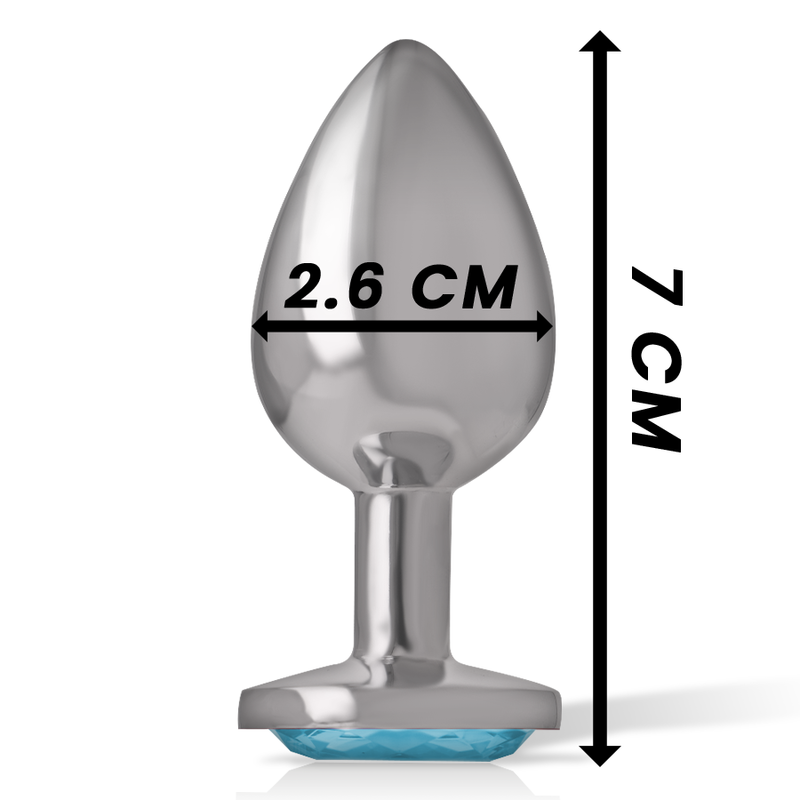 INTENSE - ALUMINIUM METAL BUTT PLUG WITH BLUE HEART SIZE S