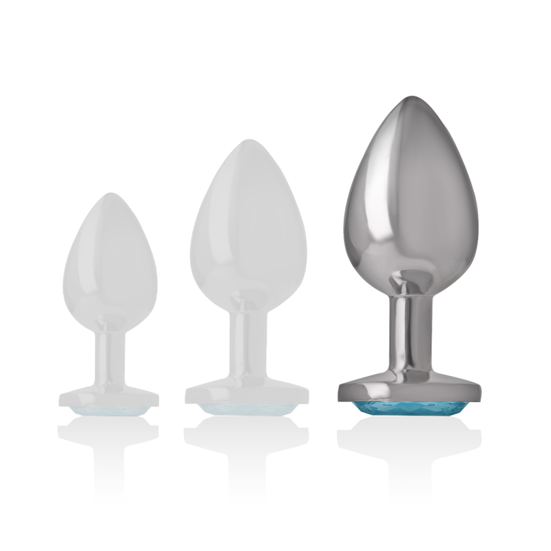 INTENSE - ALUMINUM METAL ANAL PLUG WITH BLUE HEART SIZE L