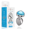 INTENSE - ALUMINUM METAL ANAL PLUG WITH BLUE HEART SIZE L