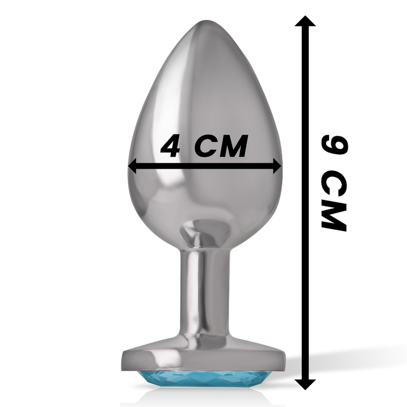INTENSE - ALUMINUM METAL ANAL PLUG WITH BLUE HEART SIZE L
