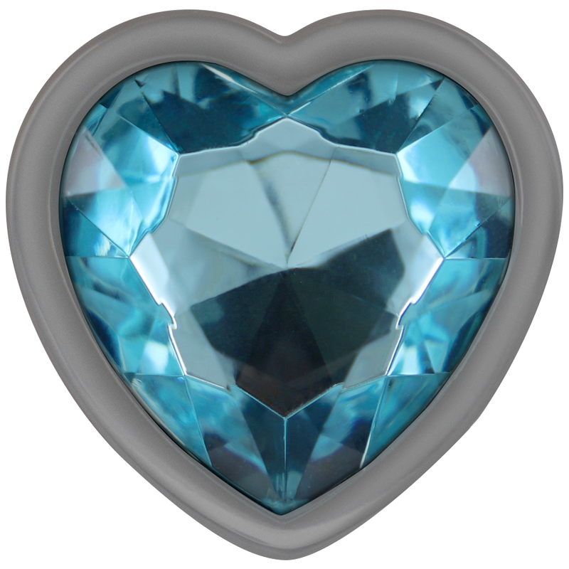 INTENSE - ALUMINUM METAL ANAL PLUG WITH BLUE HEART SIZE L
