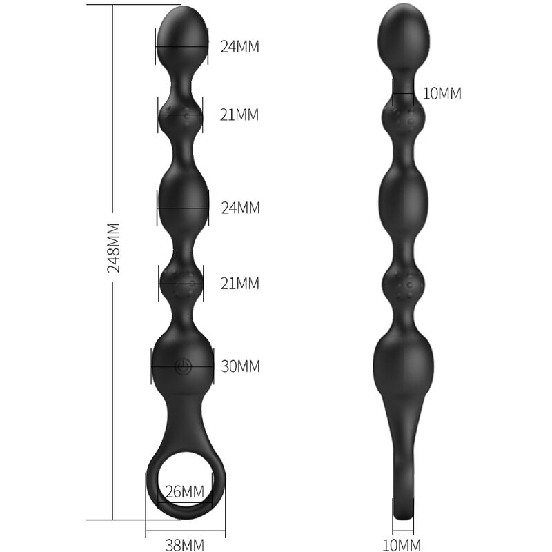 PRETTY LOVE - 10-FUNCTION RECHARGEABLE SILICONE ANAL BEADS