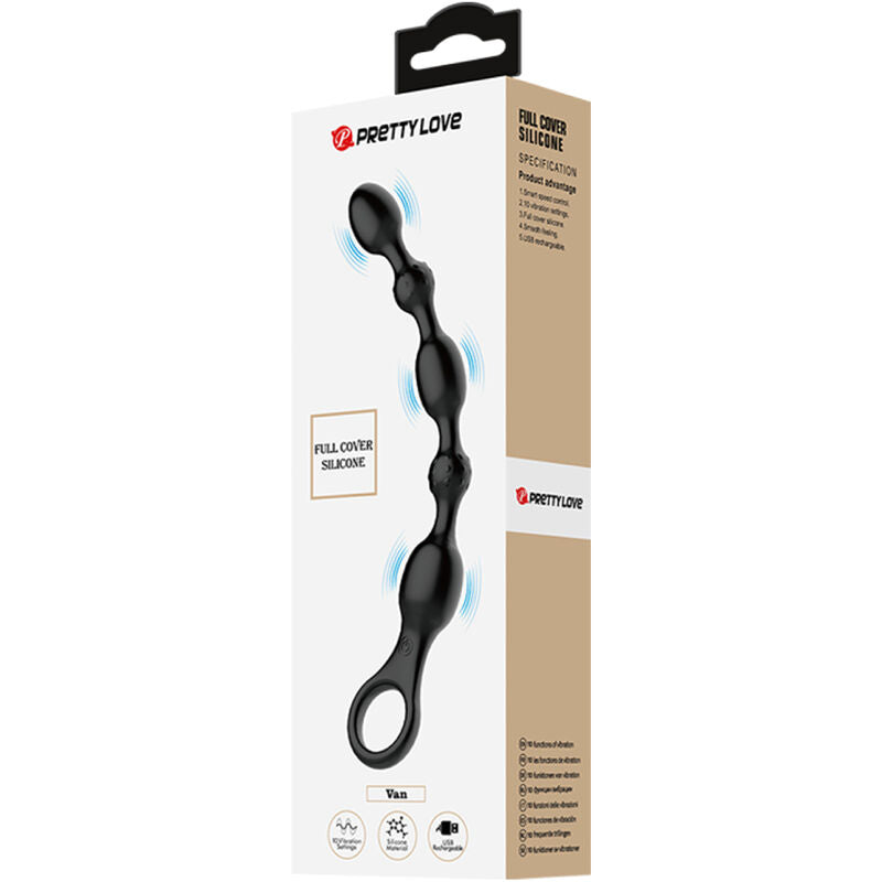 PRETTY LOVE - 10-FUNCTION RECHARGEABLE SILICONE ANAL BEADS