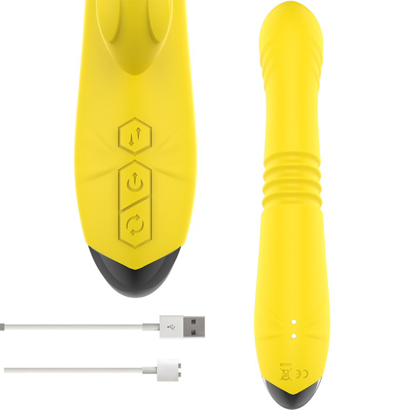 INTENSE - TOKY UP & DOWN MULTIFUNCTION VIBRATOR WITH CLITORAL STIMULATOR YELLOW