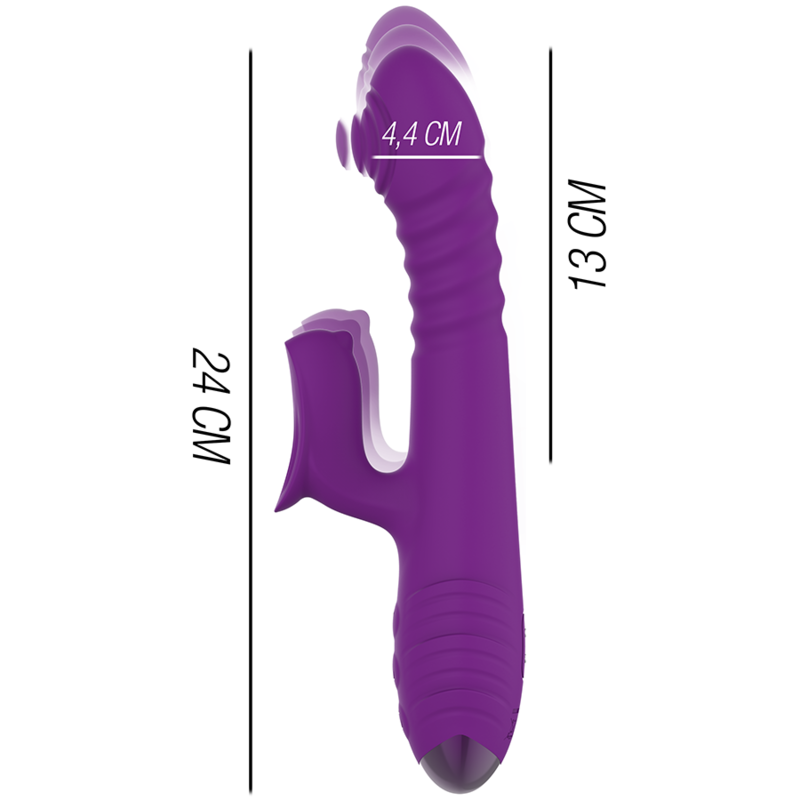 INTENSE - IGGY UP & DOWN RECHARGEABLE MULTIFUNCTION VIBRATOR WITH CLITORAL STIMULATOR VIOLET