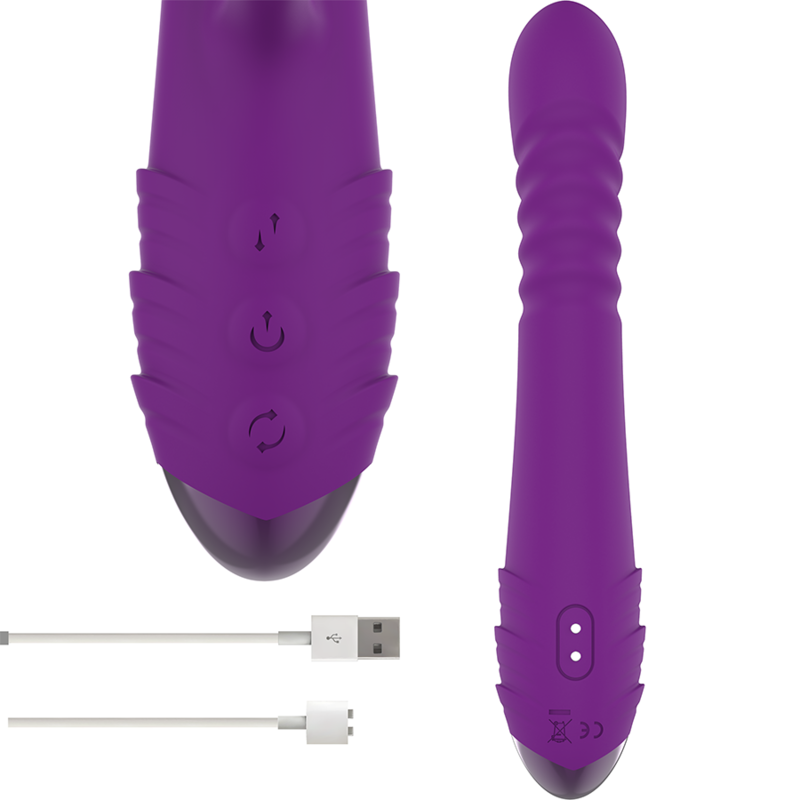 INTENSE - IGGY UP & DOWN RECHARGEABLE MULTIFUNCTION VIBRATOR WITH CLITORAL STIMULATOR VIOLET