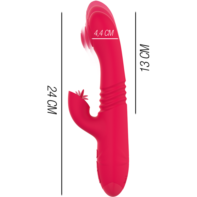 INTENSE - DUA RECHARGEABLE MULTIFUNCTIONAL UP & DOWN VIBRATOR WITH RED TONGUE
