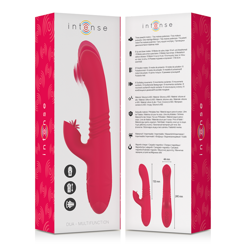 INTENSE - DUA RECHARGEABLE MULTIFUNCTIONAL UP & DOWN VIBRATOR WITH RED TONGUE