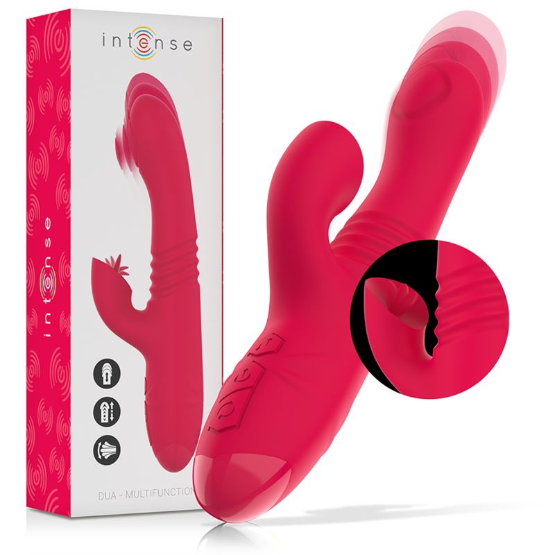 INTENSE - DUA RECHARGEABLE MULTIFUNCTIONAL UP & DOWN VIBRATOR WITH RED TONGUE