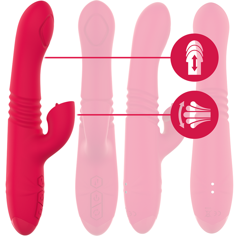 INTENSE - DUA RECHARGEABLE MULTIFUNCTIONAL UP & DOWN VIBRATOR WITH RED TONGUE