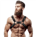 FETISH SUBMISSIVE ATTITUDE - MEN'S BULLDOG ADJUSTABLE ECO-LEATHER CHEST HARNESS