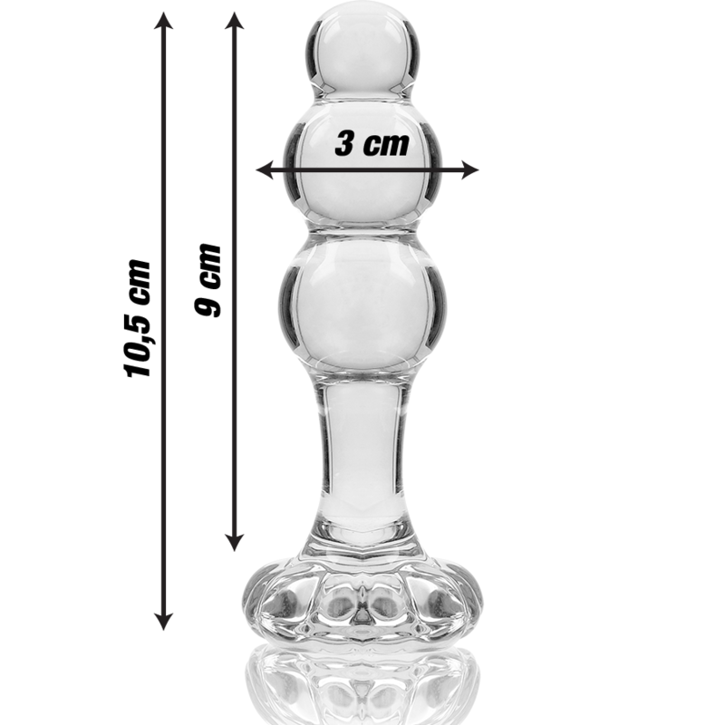 NEBULA SERIES BY IBIZA - MODEL 1 CLEAR BOROSILICATE GLASS STOPPER 10.5 CM -O- 3 CM