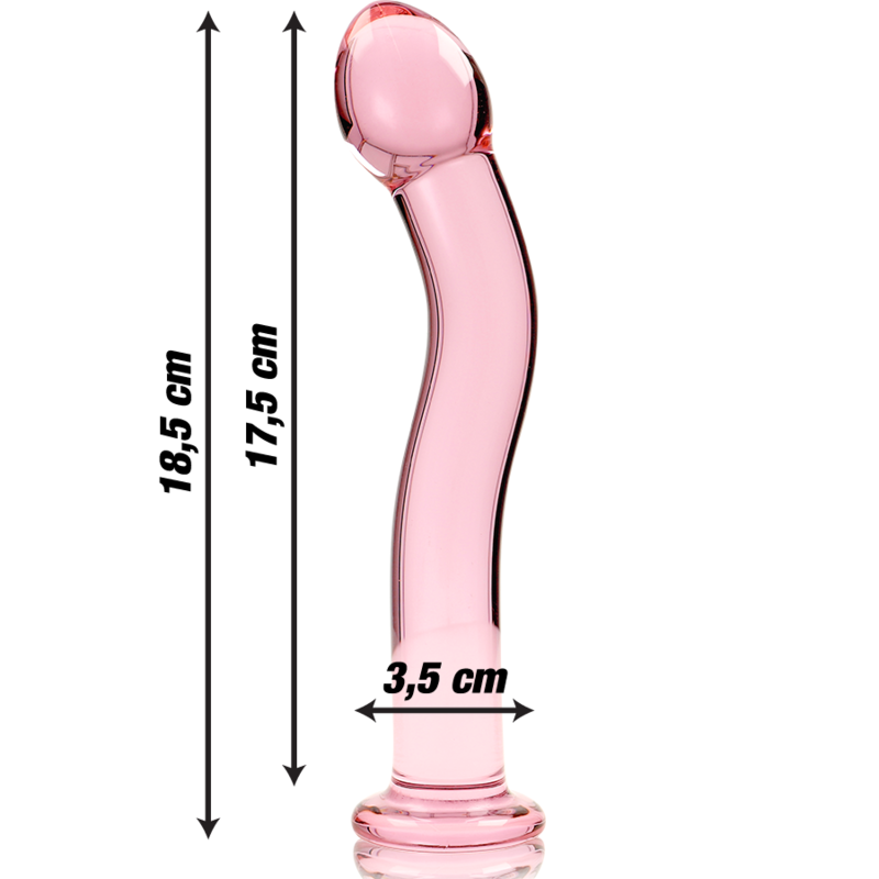 NEBULA SERIES BY IBIZA - BOROSILICATE GLASS DILDO PINK 18.5 CM -O- 3.5 CM