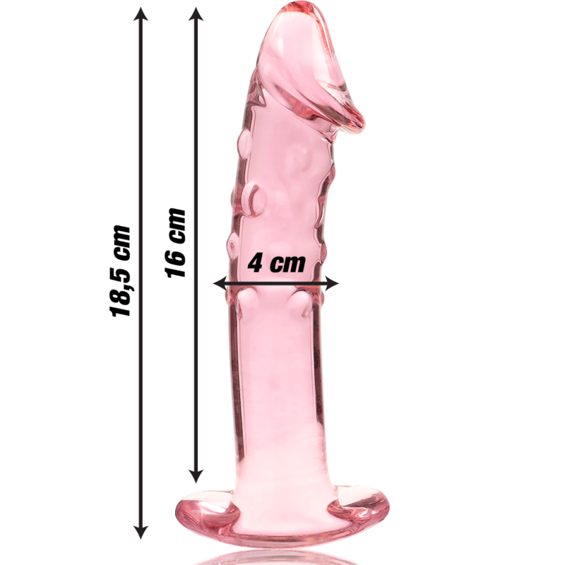 NEBULA SERIES BY IBIZA - BOROSILICATE GLASS DILDO PINK 18.5 CM -O- 4 CM