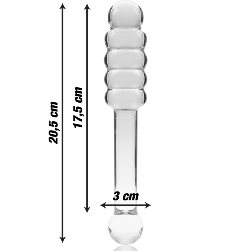 NEBULA SERIES BY IBIZA - MODEL 20 BOROSILICATE GLASS DILDO 20.5 CM -O- 3 CM