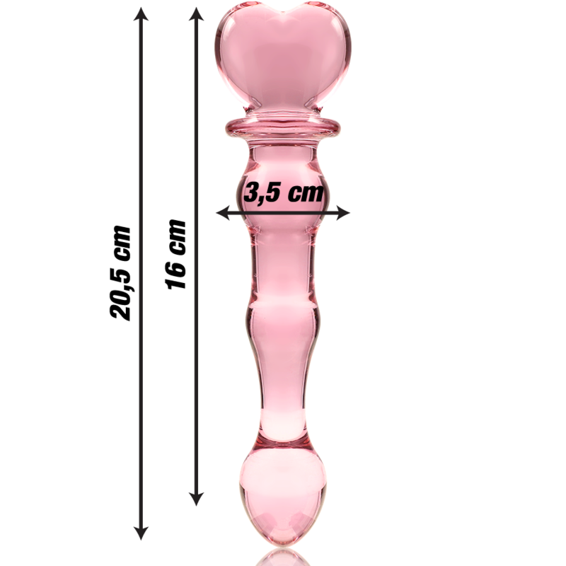 NEBULA SERIES BY IBIZA - MODEL 21 PINK BOROSILICATE GLASS DILDO 20.5 CM -O- 3.5 CM