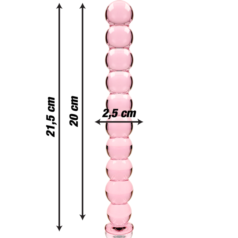 NEBULA SERIES BY IBIZA - MODEL 22 PINK BOROSILICATE GLASS DILDO 21.5 CM -Ø- 2.5 CM