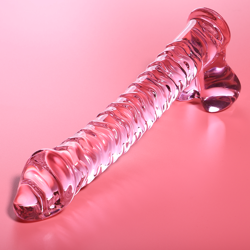 NEBULA SERIES BY IBIZA - MODEL 23 BOROSILICATE GLASS DILDO PINK 21.5 CM -O- 4 CM