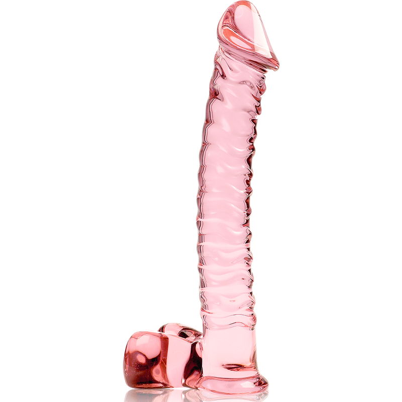 NEBULA SERIES BY IBIZA - MODEL 23 BOROSILICATE GLASS DILDO PINK 21.5 CM -O- 4 CM