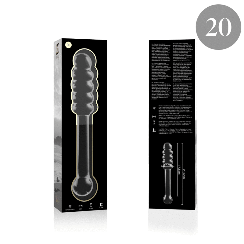 NEBULA SERIES BY IBIZA - MODEL 20 BOROSILICATE GLASS DILDO 20.5 CM -O- 3 CM