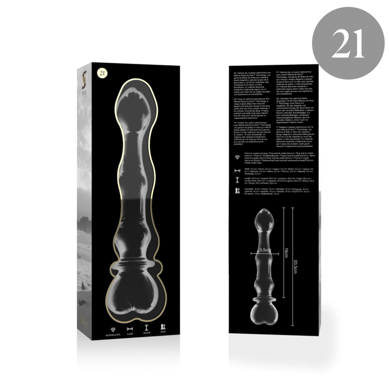 NEBULA SERIES BY IBIZA - MODEL 21 BOROSILICATE GLASS GODE CLEAR 20.5 CM -O- 3.5 CM