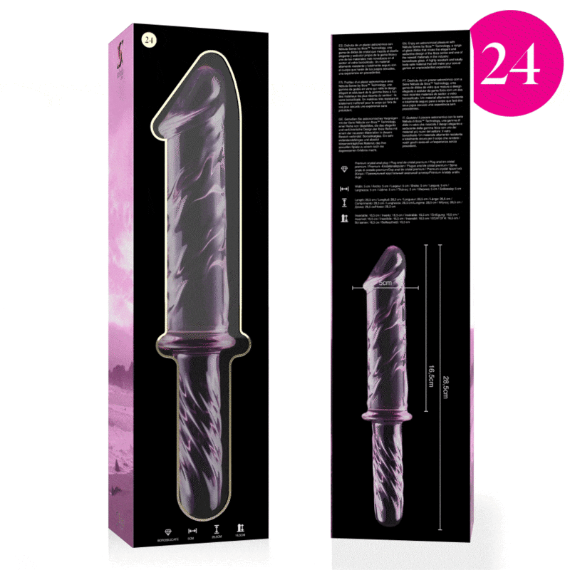 NEBULA SERIES BY IBIZA - 24 GODE MODEL IN PINK BOROSILICATE GLASS 28.5 CM -O- 5 CM