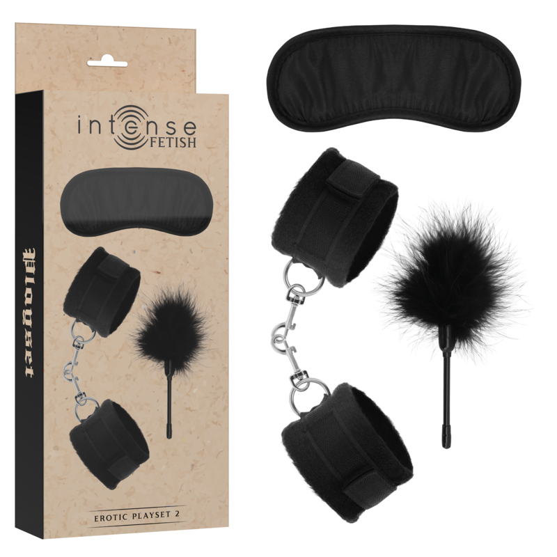 INTENSE - EROTIC PLAYSET 2 WITH HANDCUFFS, BLINDFOLD AND TICKLER