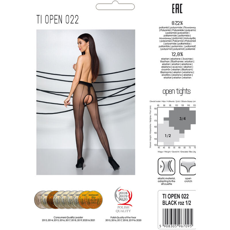 PASSION - TIOPEN 022 BLACK 3/4 TIGHTS 20 DEN
