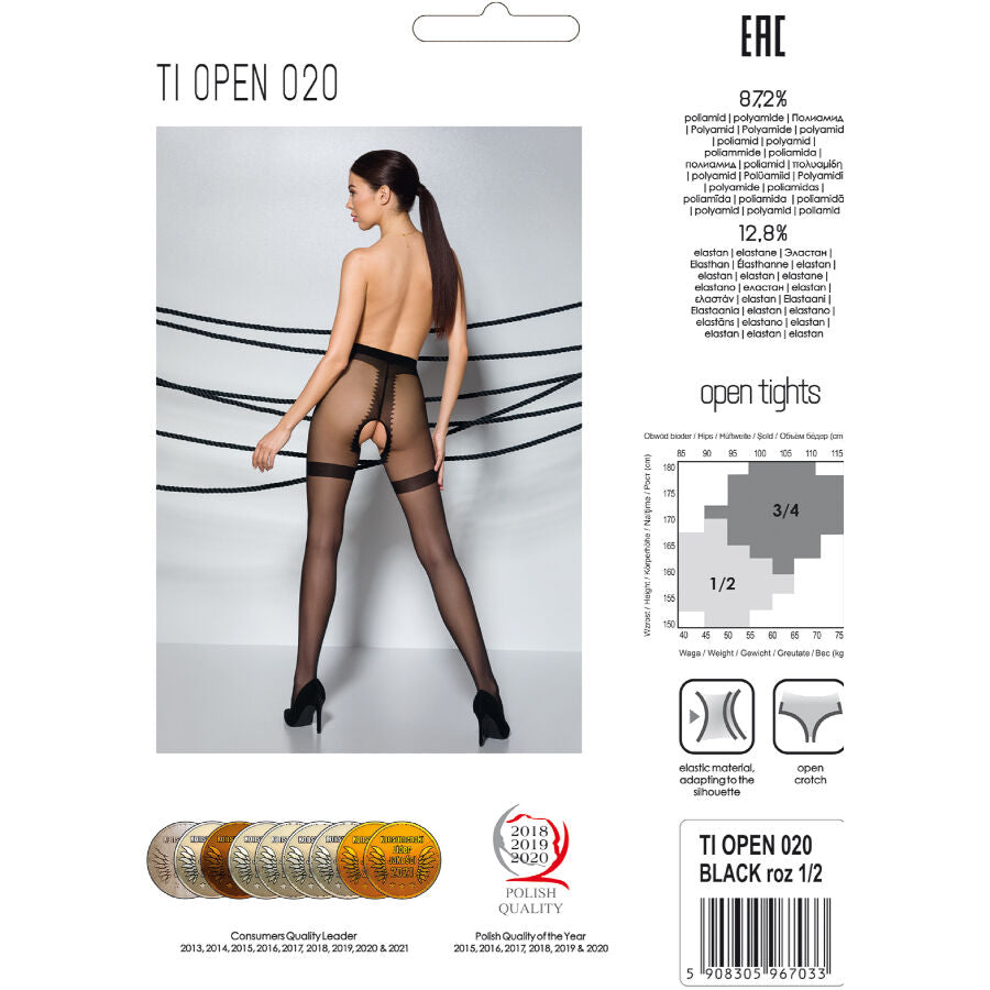 PASSION - TIOPEN 020 BLACK 3/4 TIGHTS 20 DEN