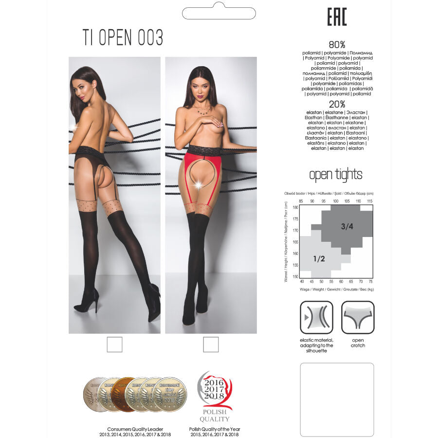 PASSION - TIOPEN 003 BLACK 3/4 TIGHTS 20/40 DEN