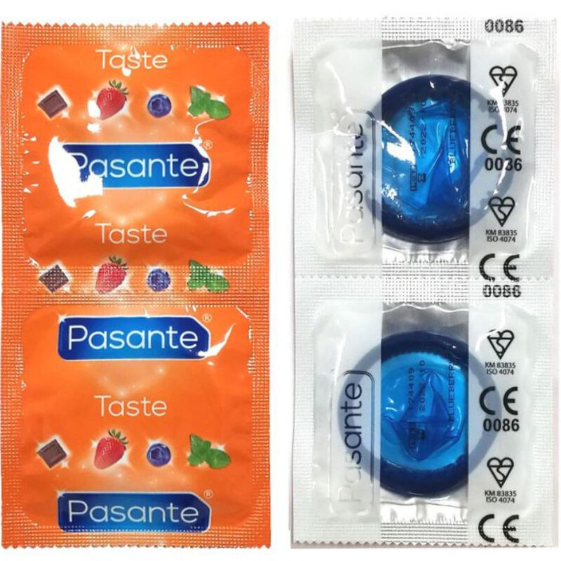 PASANTE - BLUEBERRY FLAVOURED CONDOMS BAG 144 UNITS