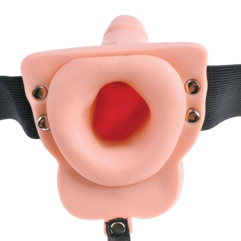 FETISH FANTASY SERIES - REALISTIC PENIS REMOTE CONTROL HARNESS WITH RECHARGEABLE TESTICLES AND VIBRATOR 15 CM