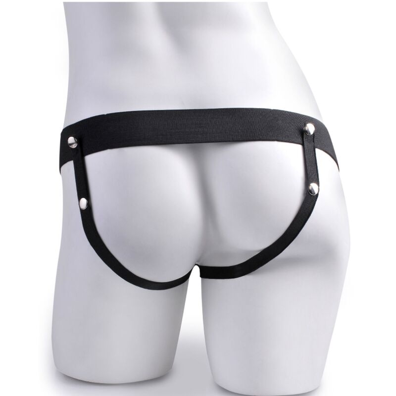 FETISH FANTASY SERIES - REALISTIC PENIS REMOTE CONTROL HARNESS WITH RECHARGEABLE TESTICLES AND VIBRATOR 15 CM
