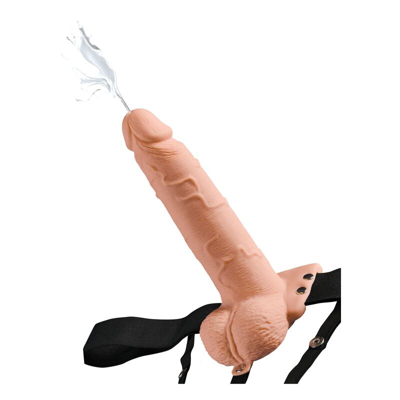 FETISH FANTASY SERIES - ADJUSTABLE HARNESS REALISTIC PENIS WITH EJACULATING BALLS 19 CM