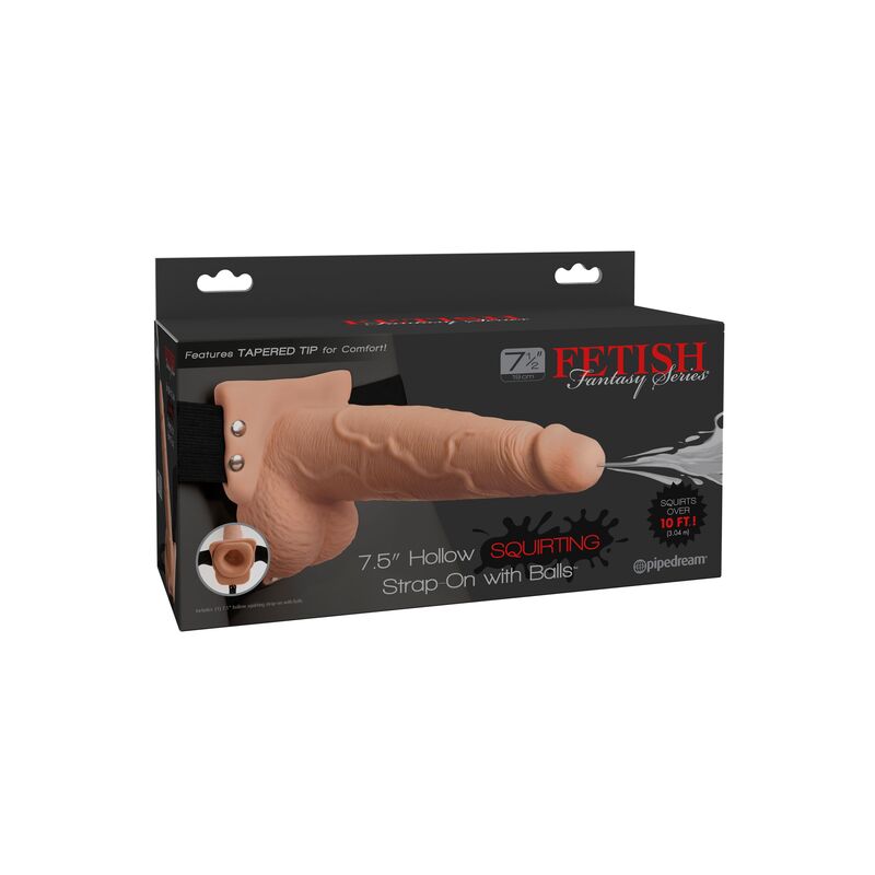 FETISH FANTASY SERIES - ADJUSTABLE HARNESS REALISTIC PENIS WITH EJACULATING BALLS 19 CM