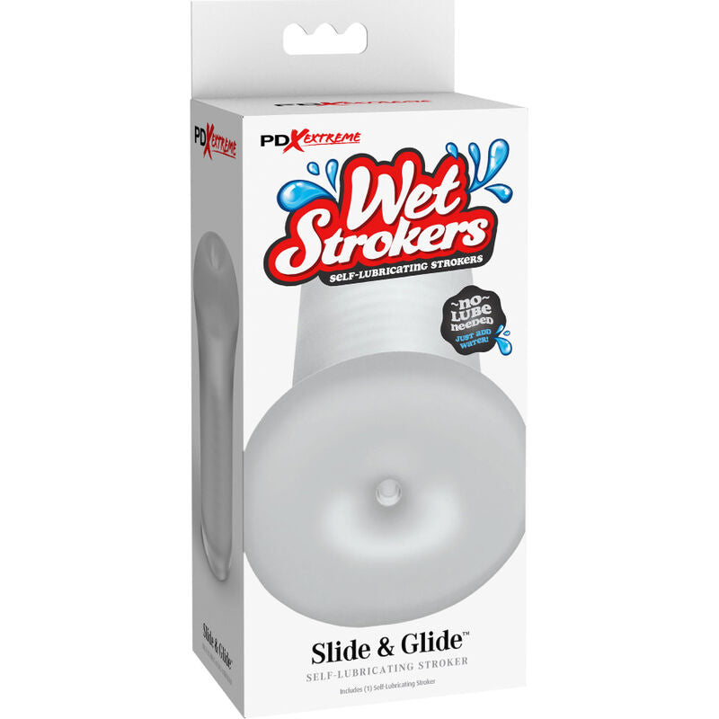 FETISH FANTASY EXTREME - SLIDE & GLIDE TRANSPARENT SILICONE MALE MASTURBATOR