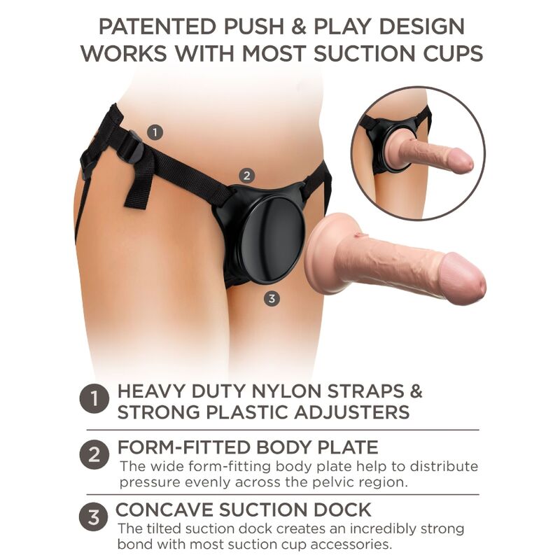 KING COCK - ELITE ADJUSTABLE HARNESS WITH 6-INCH DILDO FOR BEGINNERS