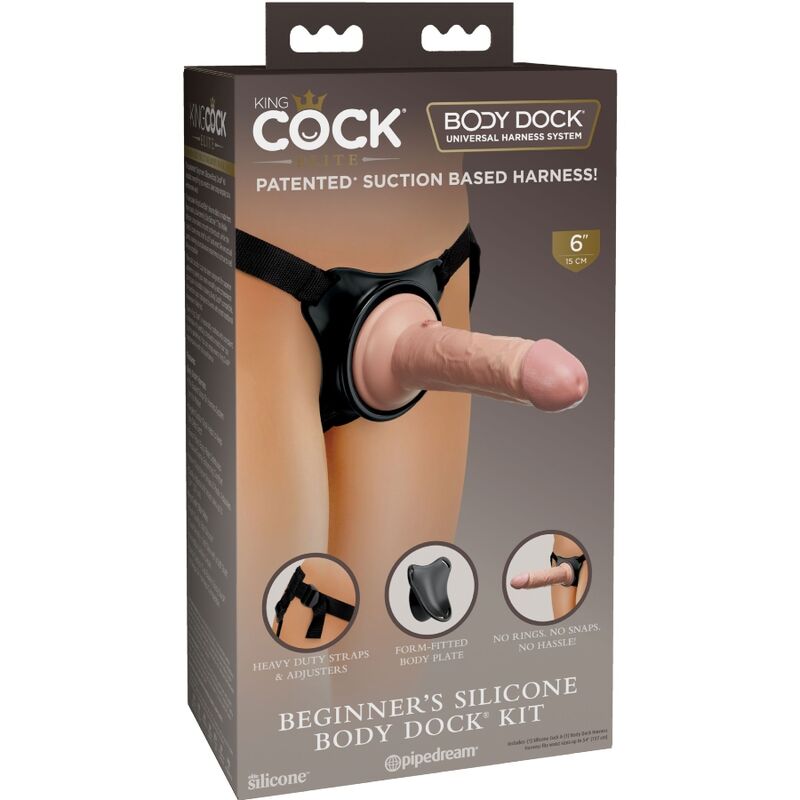 KING COCK - ELITE ADJUSTABLE HARNESS WITH 6-INCH DILDO FOR BEGINNERS