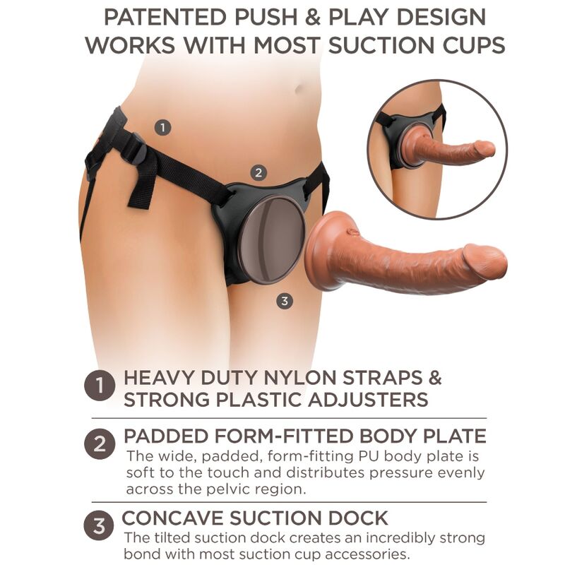 KING COCK - ELITE ADJUSTABLE COMFORTABLE HARNESS WITH 7" DILDO