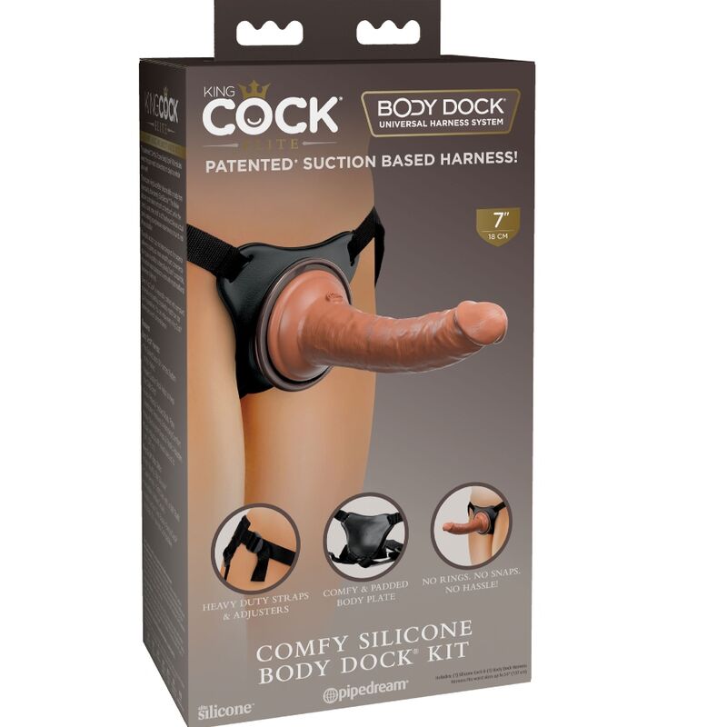 KING COCK - ELITE ADJUSTABLE COMFORTABLE HARNESS WITH 7" DILDO